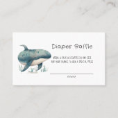 かわいい水色ブルーホエールおむつラッフル 名刺 (正面)