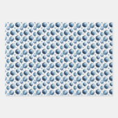 かわいい水色ブルー&ピンクのクリスマスデコレーション ラッピングペーパーシート (正面3)