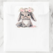 かわいい水色ベビーイースターバニーグラフィックガールズ スクエアシール (バッグ)