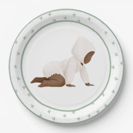 かわいい水色ベビークロールベビーシャワー紙Pl ペーパープレート