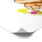 かわいい水色ベビーベアーガールベビーシャワーバナー ポスター (角)