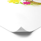 かわいい水色ベビーベアーガールベビーシャワー ポスター (角)