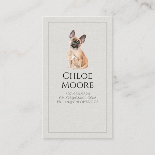 かわいい水色ペットシッター犬ウォーカー名刺 名刺 (裏面)