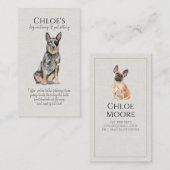 かわいい水色ペットシッター犬ウォーカー名刺 名刺 (正面/裏面)