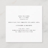 かわいい水色ペット犬猫シッタードッグウォーカー スクエア名刺 (裏面)