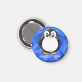 かわいい水色ペンギンブルー マグネット (正面/裏面)