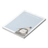 かわいい水色ペンギン名前をカスタムする ノートパッド (回転)