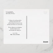 かわいい水色ペンギン柄クリスマスフォト 箔シーズンポストカード (裏面)