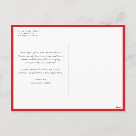 かわいい水色ペンギン雪のグローブ写真 シーズンポストカード (裏面)