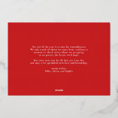 かわいい水色ペンギン雪のグローブ写真 箔シーズンカード (裏面)