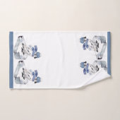 かわいい水色ペンギン雪片クリスマス バスタオルセット (ハンドタオル)