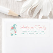 かわいい水色ホリデークリスマス格言リターン ラベル (インサイチュ)