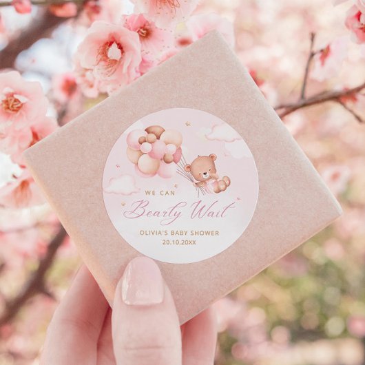 かわいい水色ボホテディベア女の子ベビーシャワー ラウンドシール
