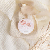 かわいい水色ボホテディベア女の子ベビーシャワー ラウンドシール