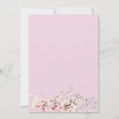 かわいい水色ボホテディベア女の子ベビーシャワー 招待状 (裏面)