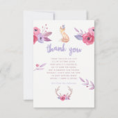 かわいい水色ボホトライバルベビーシャワーありがとう サンキューカード (正面)