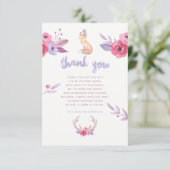 かわいい水色ボホトライバルベビーシャワーありがとう サンキューカード (スタンド正面)