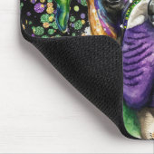 かわいい水色マルディグラスアメリカンブルドッグドッグ マウスパッド (コーナー)