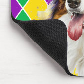 かわいい水色マルディグラスコリードッグ マウスパッド (コーナー)