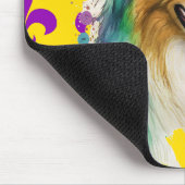 かわいい水色マルディグラスコリードッグ マウスパッド (コーナー)