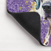 かわいい水色マルディグラスダルメーションドッグ マウスパッド (コーナー)