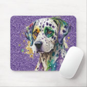 かわいい水色マルディグラスダルメーションドッグ マウスパッド (マウス)