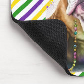 かわいい水色マルディグラスブルドッグ マウスパッド (コーナー)