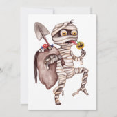 かわいい水色ミイラのハロウィーン招待状 招待状 (裏面)