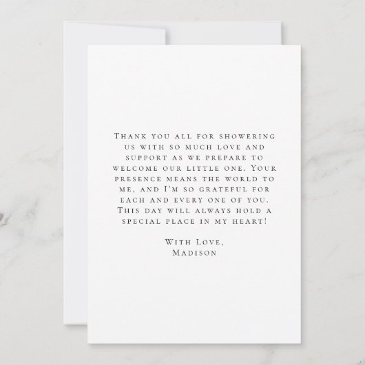 かわいい水色ユキヒョウ冬の赤ちゃんシャワー サンキューカード (裏面)