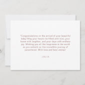 かわいい水色ユニコーンレインボーウェルカムベビー カード (裏面)