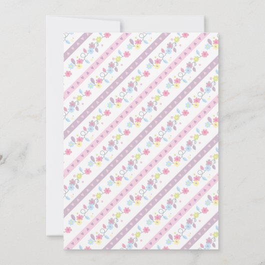 かわいい水色ユニコーン&レインボー誕生日 招待状 (裏面)