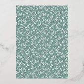 かわいい水色ライオンプリンス男の赤ちゃんバウティゾ 箔招待状 (裏面)