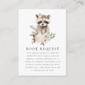 かわいい水色ラクーン赤ちゃんシャワー予約リクエスト エンクロージャーカード (正面)