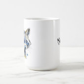 かわいい水色ラクーン コーヒーマグカップ (中央)