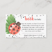 かわいい水色ラディバグ本リクエスト赤ちゃんシャワー エンクロージャーカード (正面)