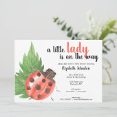 かわいい水色ラディバグ赤ちゃんシャワー 招待状 (スタンド正面)