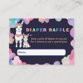 かわいい水色ラママメキシカンオムツラッフル エンクロージャーカード (正面)