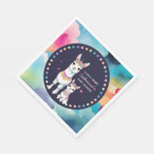 かわいい水色ラママメキシカンベイビーシャワー スタンダードランチョンナプキン (角)