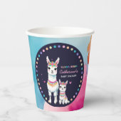 かわいい水色ラママメキシカンベイビーシャワー 紙コップ (正面)