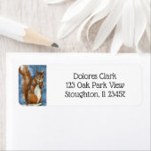 かわいい水色リス ラベル (インサイチュ)