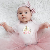 かわいい水色リトルカボチャフローラ1st誕生日 ベビーボディスーツ