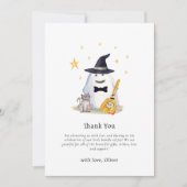 かわいい水色リトルブー幽霊ボーイベビーシャワー サンキューカード (正面)
