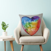 かわいい水色レインボーハート クッション (椅子)