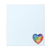 かわいい水色レインボーハート ノートパッド (正面)