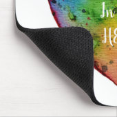 かわいい水色レインボーハート マウスパッド (コーナー)