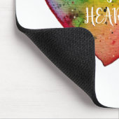 かわいい水色レインボーハート マウスパッド (コーナー)