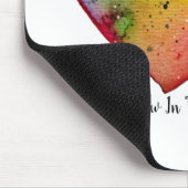 かわいい水色レインボーハート マウスパッド (コーナー)