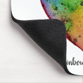 かわいい水色レインボーハート マウスパッド (コーナー)