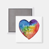 かわいい水色レインボーハート マグネット (正面/裏面)