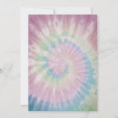 かわいい水色レインボーユニコーンケーキ1歳の誕生日 招待状 (裏面)